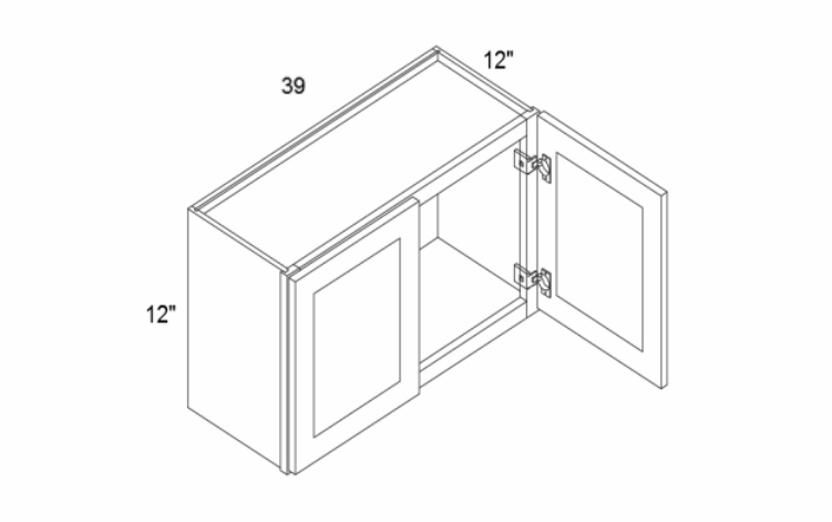 Element Ash W3912: 12" Height Wall Cabinet: RTA Kitchen Cabinets