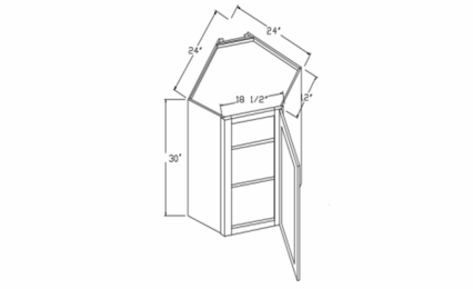 Element Ash WDC2430: Wall Diagonal Corner Wall Cabinet: RTA Kitchen Cabinets