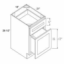Element Glacier BFD18: Base File Drawer Cabinet: RTA Kitchen Cabinets