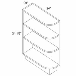 Element Glacier BOES09: Base Open End Shelf Cabinet: RTA Kitchen Cabinets