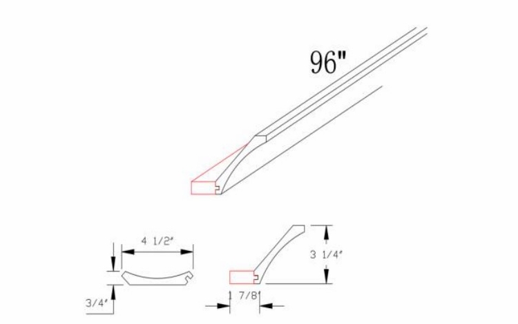 Element Glacier CM4 1/2-COVE: Cove Molding: RTA Kitchen Cabinets