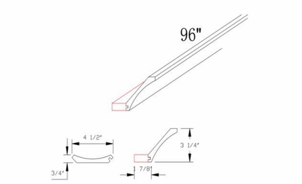 Element Glacier CM4 1/2-COVE: Cove Molding: RTA Kitchen Cabinets