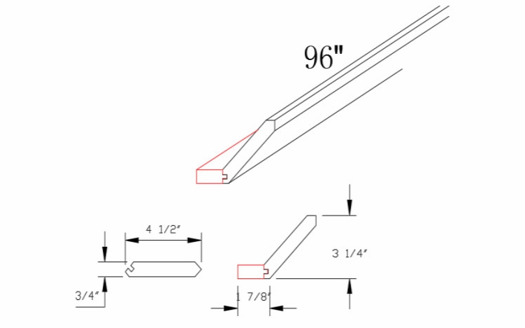 Element Glacier CM4 1/2-STRAIGHT: Straight Molding: RTA Kitchen Cabinets