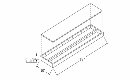 Element Glacier FLS48: Floating Shelf: RTA Kitchen Cabinets