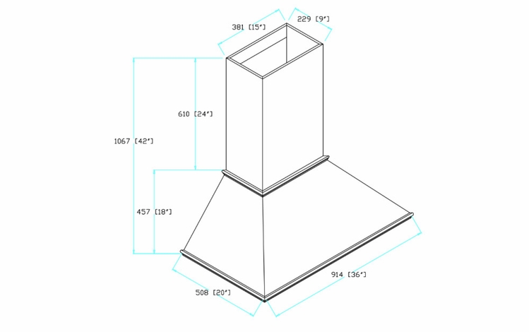 Element Glacier HoodM 3642: Hood Cover: RTA Kitchen Cabinets