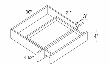 Element Glacier KD30: Knee Drawer: RTA Kitchen Cabinets