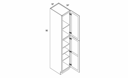 Element Glacier P1890: 2 Door Pantry Cabinet: RTA Kitchen Cabinets