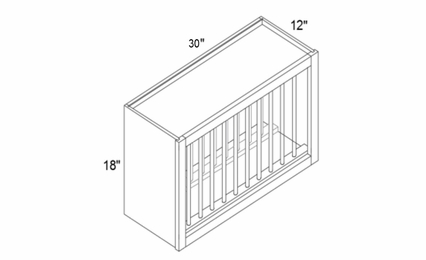 Element Glacier PRC3018: Plate Rack Cabinet: RTA Kitchen Cabinets