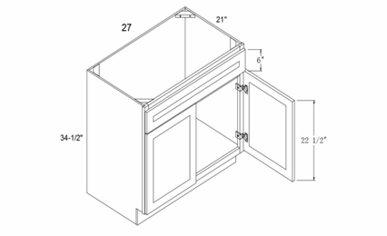 Element Glacier VSB27: Vanity Base Cabinet: RTA Kitchen Cabinets