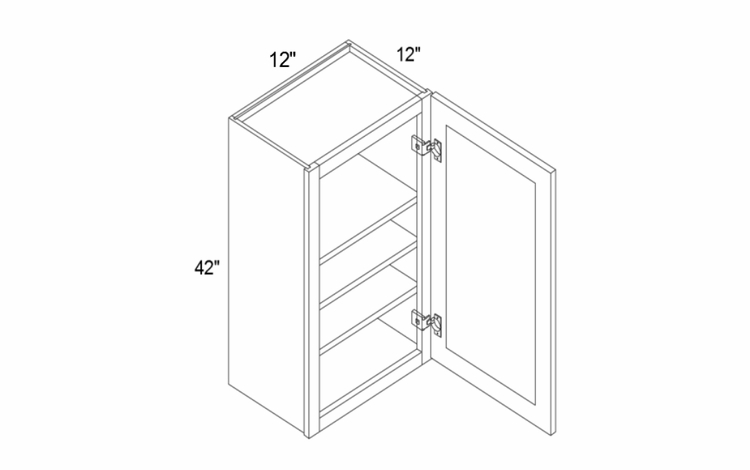 Element Glacier W1242: 42" Height Wall Cabinet: RTA Kitchen Cabinets