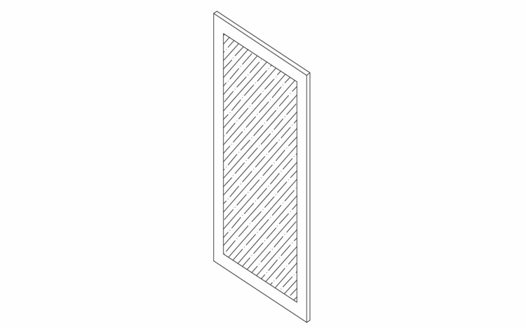 Element Glacier W2136GD: Glass Door: RTA Kitchen Cabinets