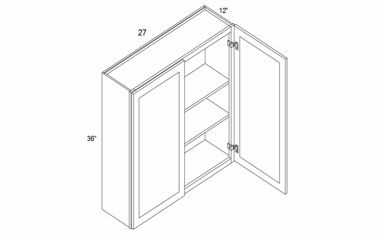 Element Glacier W2736: 36" Height Wall Cabinet: RTA Kitchen Cabinets