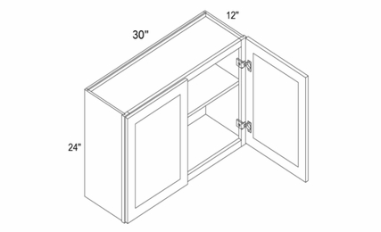 Element Glacier W3024: 24" Height Wall Cabinets: RTA Kitchen Cabinets