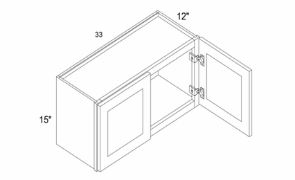 Element Glacier W3315: 15" Height Wall Cabinet: RTA Kitchen Cabinets
