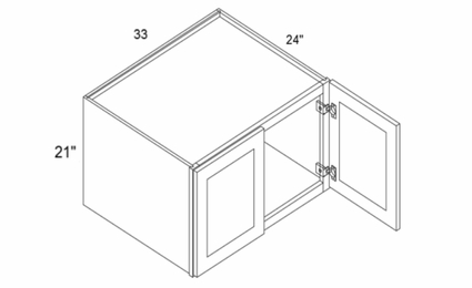 Element Glacier W332124: 24" Depth Refrigerator Wall Cabinet: RTA Kitchen Cabinets