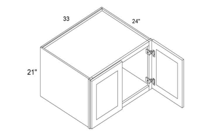 Element Glacier W332124: 24" Depth Refrigerator Wall Cabinet: RTA Kitchen Cabinets