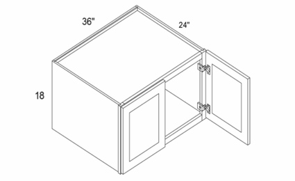 Element Glacier W361824: 24" Depth Refrigerator Wall Cabinet: RTA Kitchen Cabinets