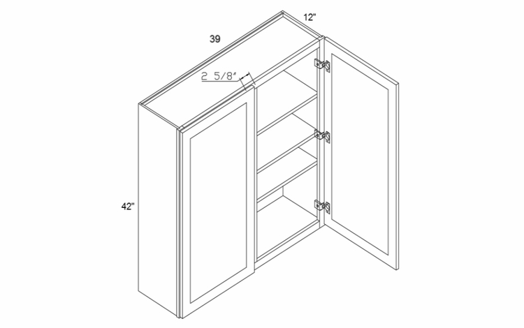 Element Glacier W3942: 42" Height Wall Cabinet: RTA Kitchen Cabinets