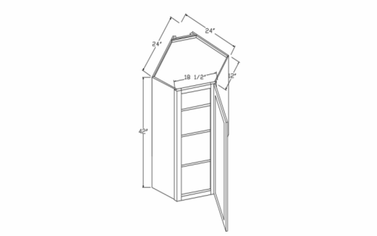 Element Glacier WDC2442: Wall Diagonal Corner Wall Cabinet: RTA Kitchen Cabinets