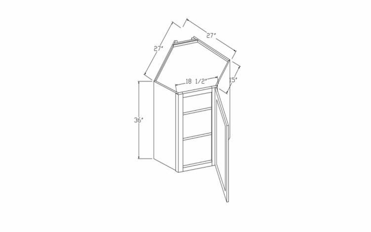 Element Glacier WDC273615: Wall Diagonal Corner Wall Cabinet: RTA Kitchen Cabinets
