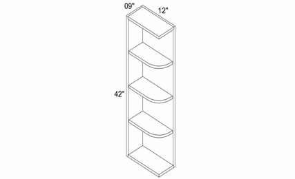 Element Glacier WOES0942: Wall Open End Shelf Cabinet: RTA Kitchen Cabinets
