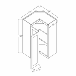 Element Glacier WPC2430: Wall Pie Cut Wall Cabinet: RTA Kitchen Cabinets
