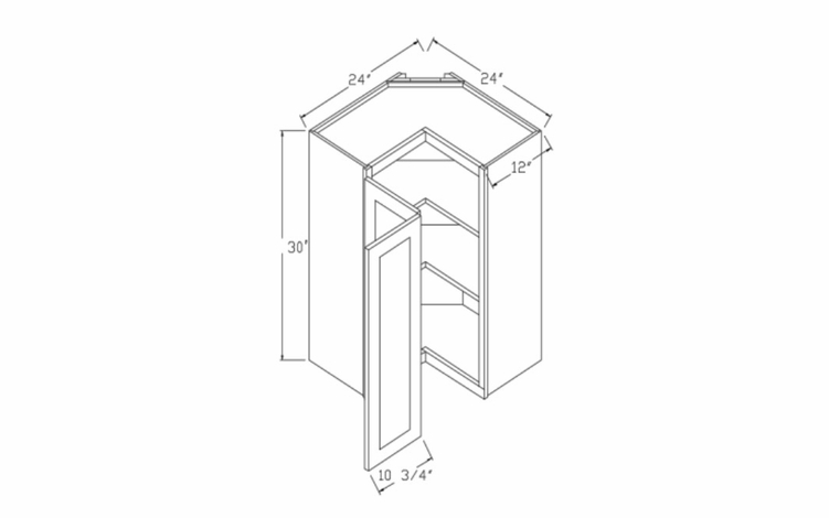 Element Glacier WPC2430: Wall Pie Cut Wall Cabinet: RTA Kitchen Cabinets