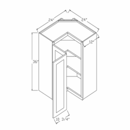 Element Glacier WPC2436: Wall Pie Cut Wall Cabinet: RTA Kitchen Cabinets