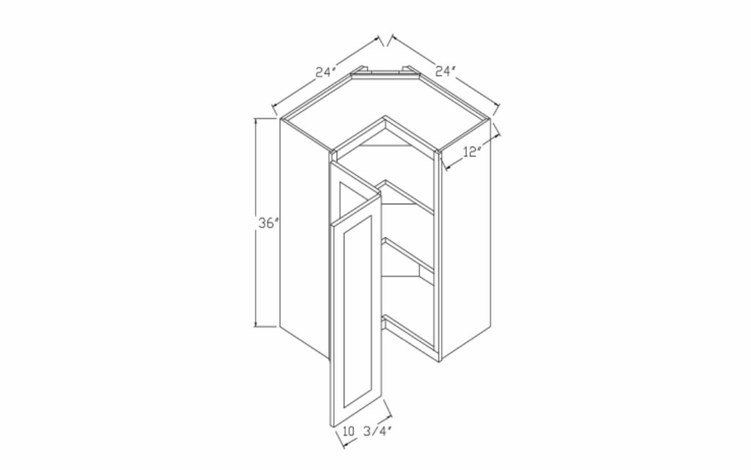 Element Glacier WPC2436: Wall Pie Cut Wall Cabinet: RTA Kitchen Cabinets