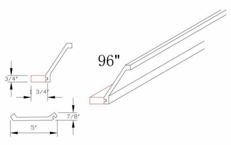 Element Ocean CMG5 1/20: Crown Molding: RTA Kitchen Cabinets
