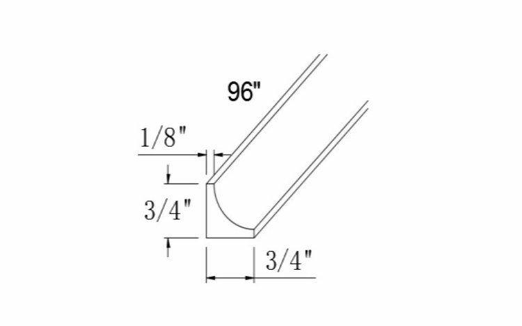 Element Ocean ICM8: Inside Corner Molding: RTA Kitchen Cabinets