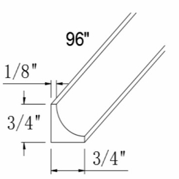 Element Ocean ICM8: Inside Corner Molding: RTA Kitchen Cabinets