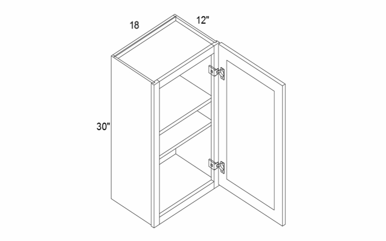 Element Ocean W1830: 30" Height Wall Cabinet: RTA Kitchen Cabinets