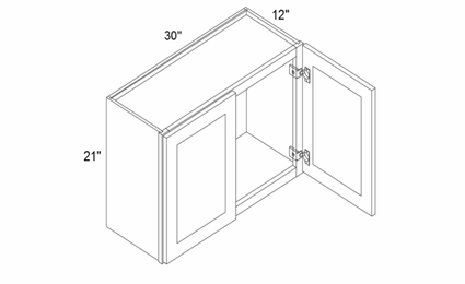 Element Ocean W3021: 21" Height Wall Cabinets: RTA Kitchen Cabinets