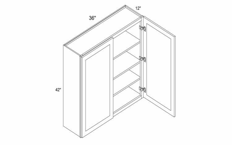 Element Ocean W3642: 42" Height Wall Cabinet: RTA Kitchen Cabinets