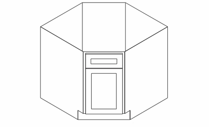 espresso glaze 1 Door Diagonal Corner Sink Base Cabinets