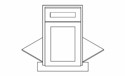 espresso glaze 1 Door Diagonal Corner Sink Base Front & Floor