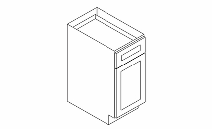 espresso glaze 1 Drawer 1 Door Base Cabinets