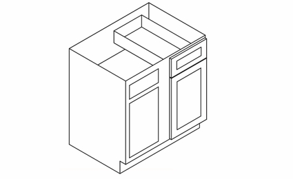 espresso glaze 1 Drawer 1 Door Blind Corner Base Cabinets