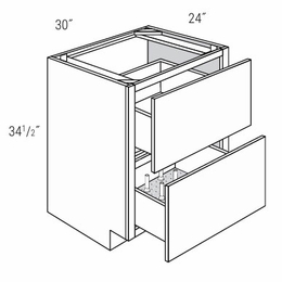 Essex Driftwood 2DB30PS39: Pots and Pans Base Cabinet With Peg System: RTA Kitchen Cabinets
