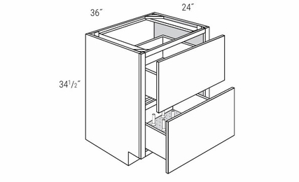 Essex Driftwood 2DB36PS39: Pots and Pans Base Cabinet With Peg System: RTA Kitchen Cabinets