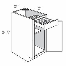 Essex Driftwood B21TTCD: Base Cabinet With 2-Tier Cutlery Drawer: RTA Kitchen Cabinets