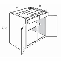 Essex Driftwood B36: Double Door Base Cabinet: RTA Kitchen Cabinets