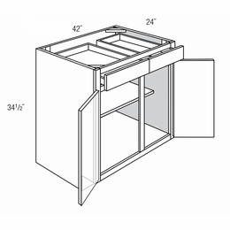 Essex Driftwood B42: Double Door Base Cabinet: RTA Kitchen Cabinets