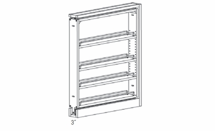 Essex Driftwood BF3PULL-SFTCLOSE: Base Filler Pull Out With Soft Close: RTA Kitchen Cabinets