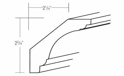 Essex Driftwood CCM8-3: Cove Crown Molding: RTA Kitchen Cabinets