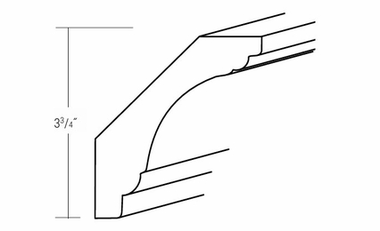 Essex Driftwood CCM8-4: Cove Crown Molding: RTA Kitchen Cabinets