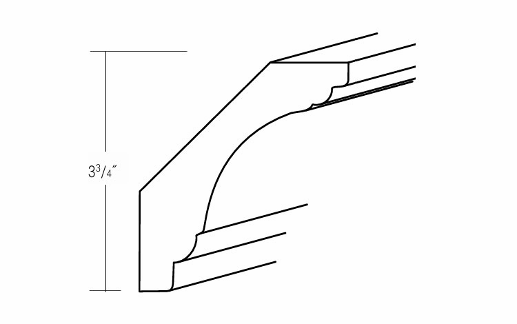 Essex Driftwood CCM8-4: Cove Crown Molding: RTA Kitchen Cabinets