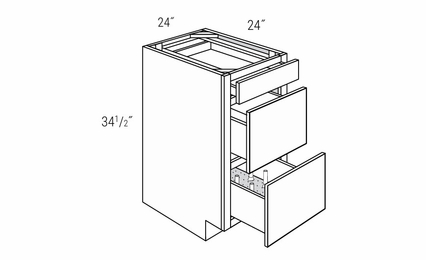 Essex Driftwood DB24PS39: Drawer Base Cabinet With Peg System: RTA Kitchen Cabinets