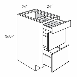 Essex Driftwood DB24UTRY: Drawer Base Cabinet With Utility Tray: RTA Kitchen Cabinets